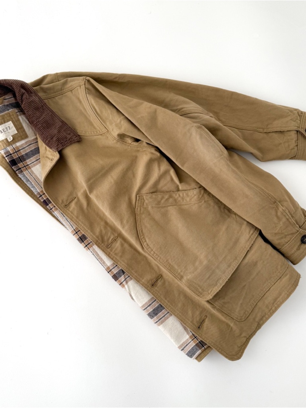 New AE77 Premium Twill Chore Jacket Cotton Silk Flannel Lined Mens Size M Barn - Picture 2 of 14